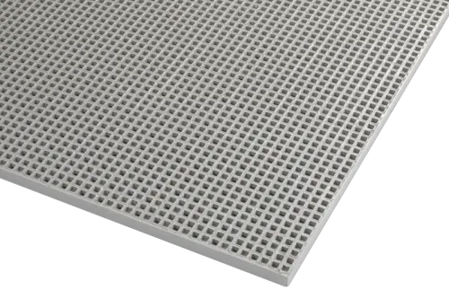 Caillebotis polyester 19x19 gris concave H30 Ep7