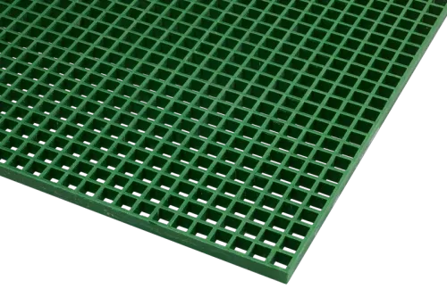 Caillebotis polyester 38x38 vert silicé H30 Ep7