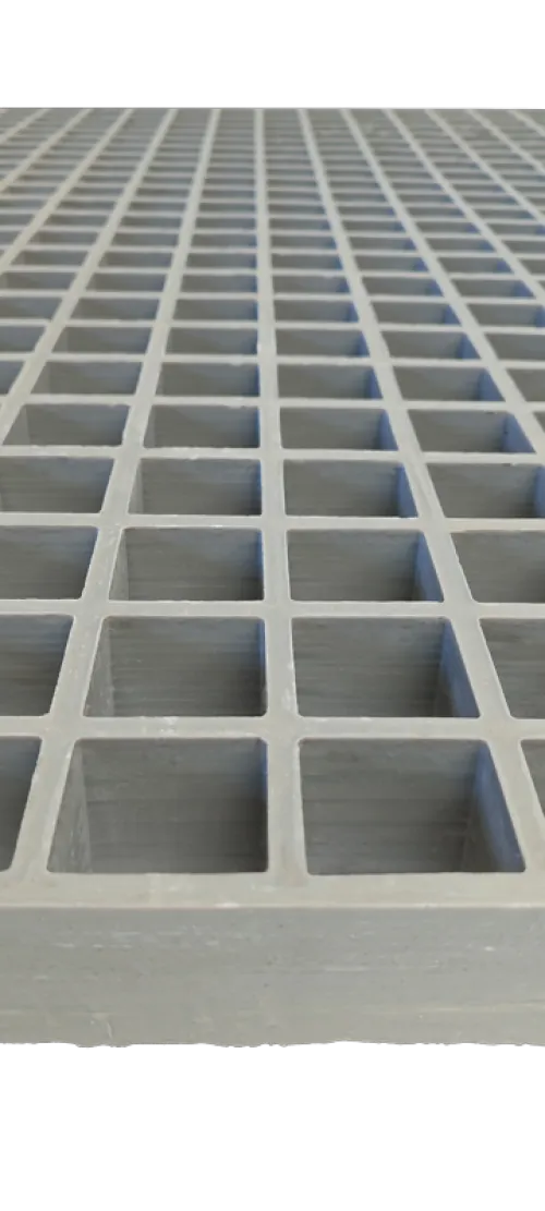 Caillebotis polyester 50x50 gris concave H50 Ep7 - zoom 1