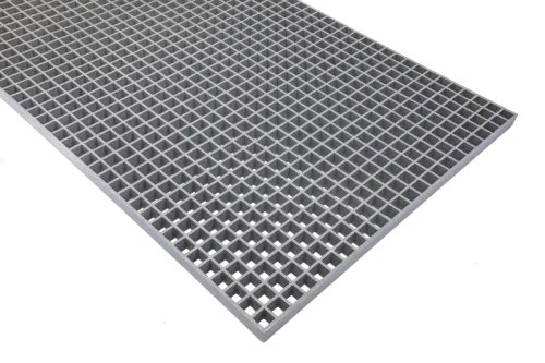 Caillebotis polyester 50x50 gris concave H50 Ep7