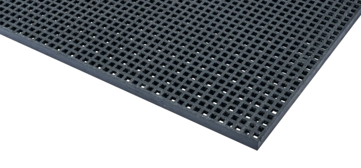 Caillebotis polyester 19x19 anthracite silicé H25 Ep7