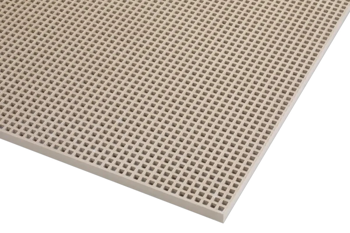 Caillebotis polyester 19x19 beige silicé H25 Ep7