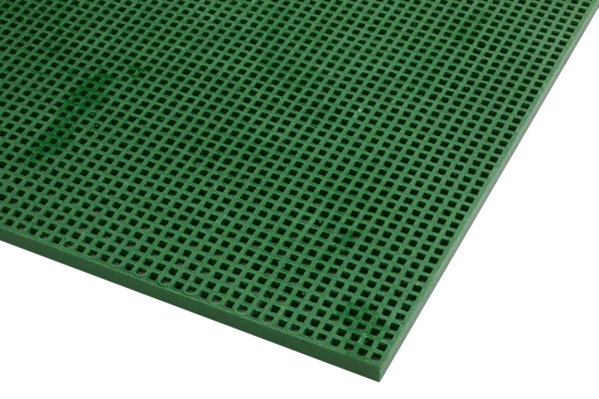 Caillebotis polyester 19x19 vert silicé H38 Ep7