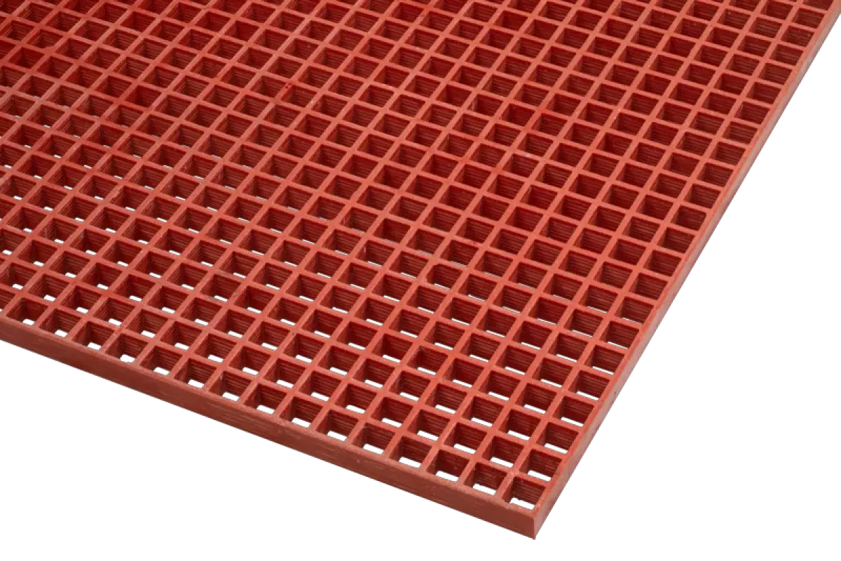 Caillebotis polyester 30x30 orange silicé H30 Ep7