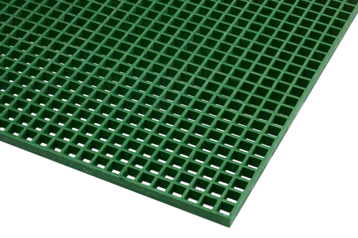 Caillebotis polyester 38x38 vert silicé H30 Ep7