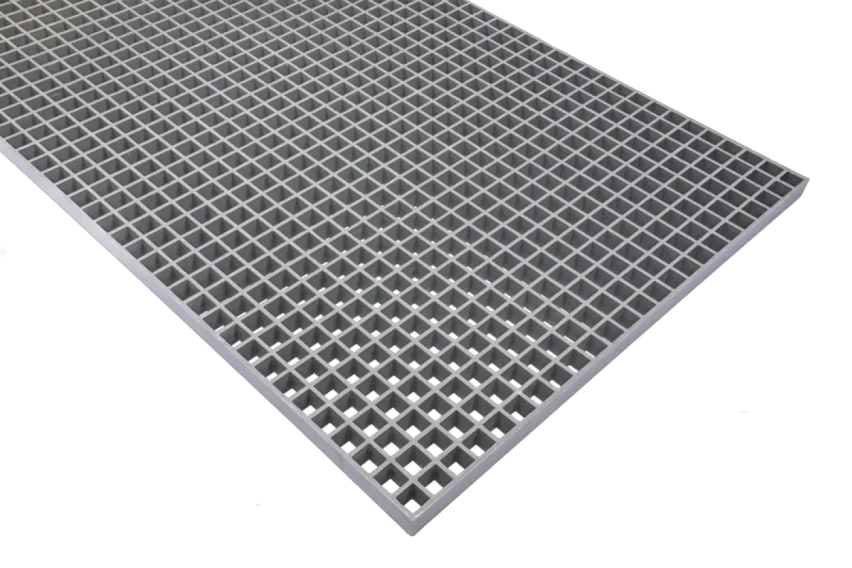 Caillebotis polyester 50x50 gris concave H50 Ep7