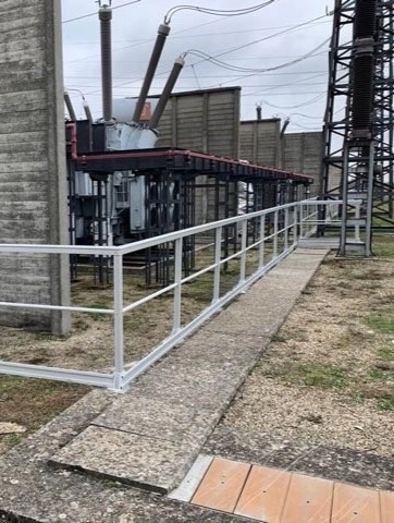 FRP railings protecting technical areas