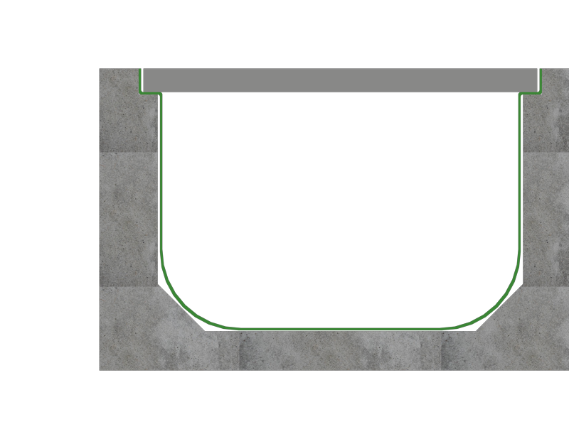 Grating for drainage channel – profile view