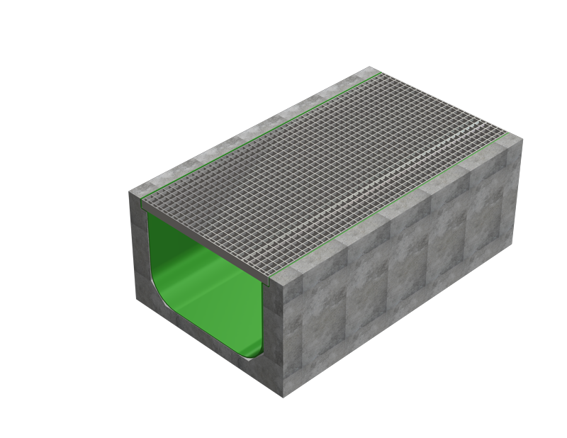 Drainage channel with grating – principle