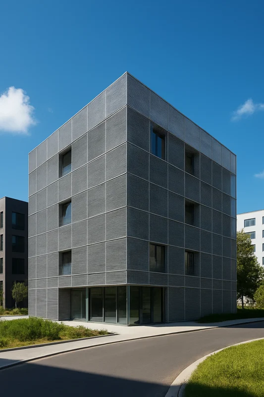 Façade en caillebotis alliant élégance, sobriété et modernité