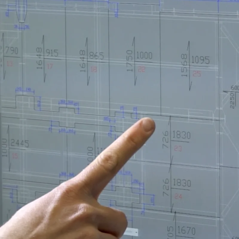 image d'une partie d'un plan d'installation en caillebotis