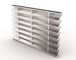 caillebotis à lames inclinées finition avec bordure