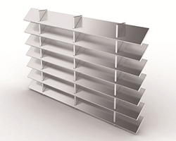 caillebotis à lames inclinées finition sans bordure