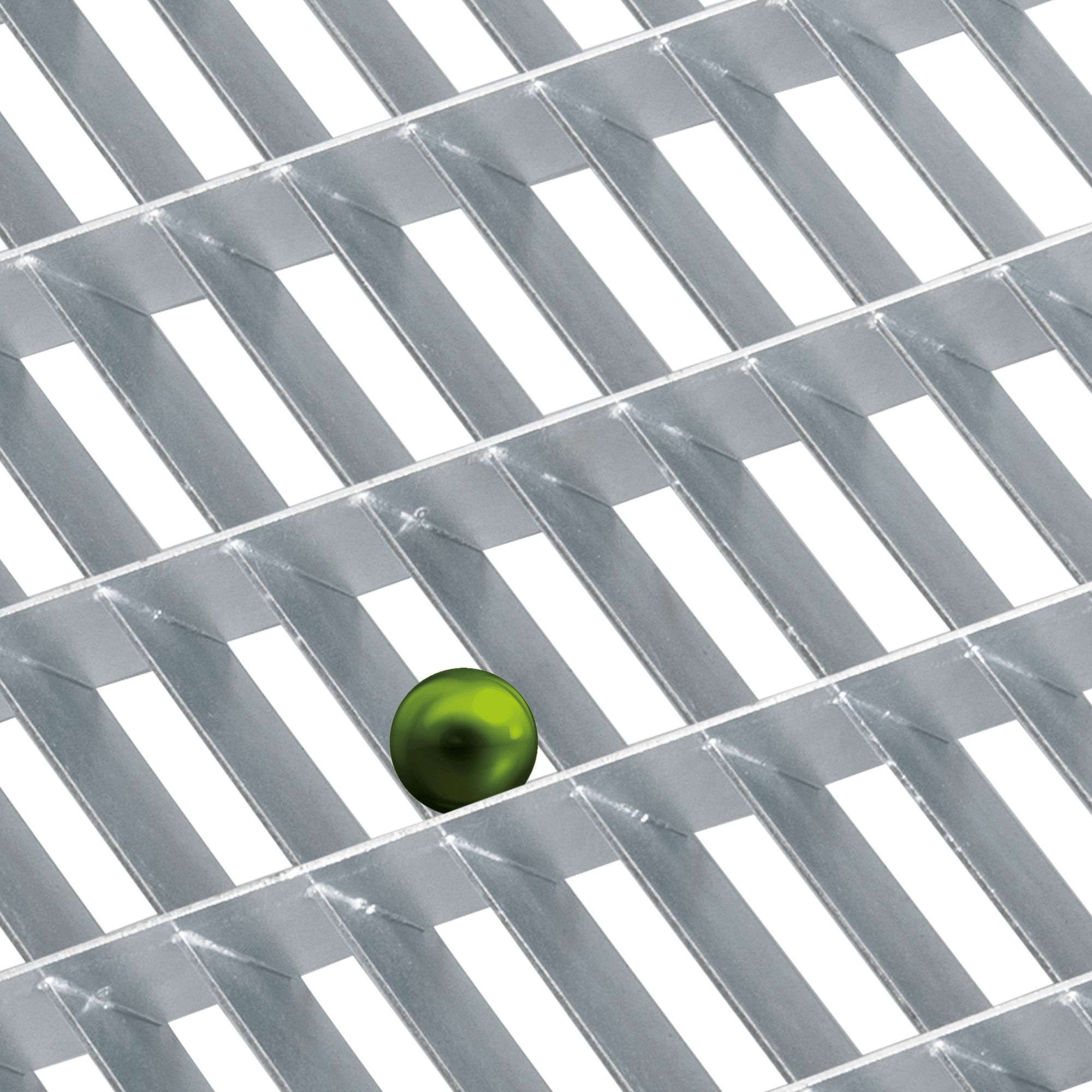 schéma d'un caillebotis à lames inclinées étanchéité