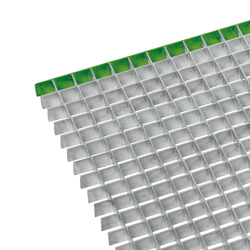 schéma d'un caillebotis mi fer avec finition bordure plat