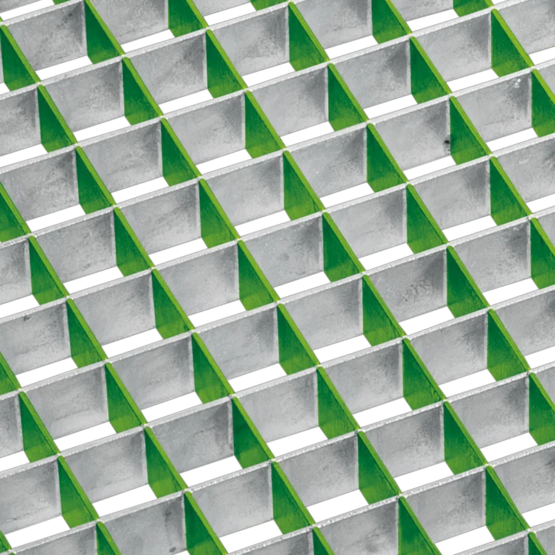 schéma d'un caillebotis mi fer barres porteuses