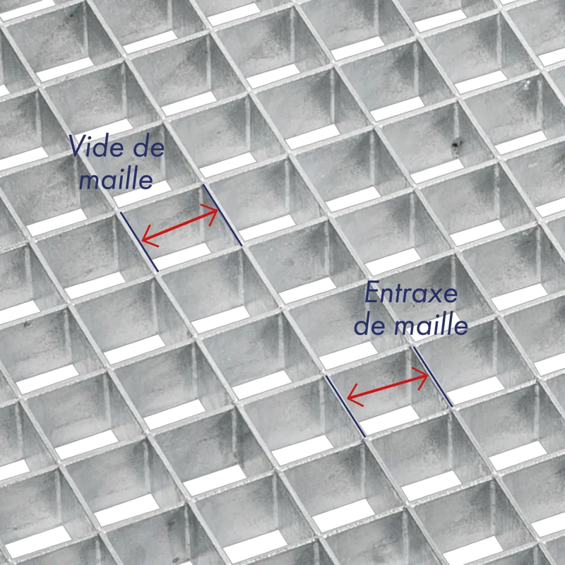 schéma d'un caillebotis mi fer mailles