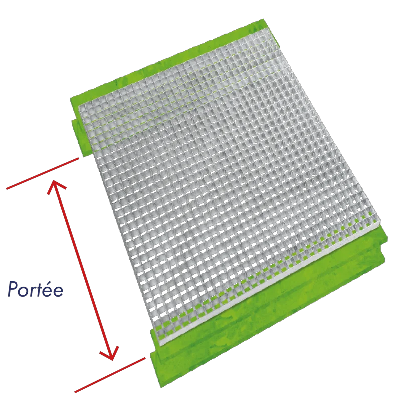 schéma d'un caillebotis mi fer portée