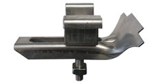 attache de fixation complète galvanisée avec cavalier pour polyester 30x30 vue de profil