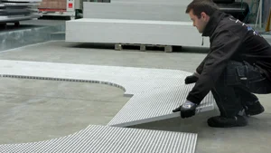 caillebotis polyester vérification au sol suite découpe sur mesure