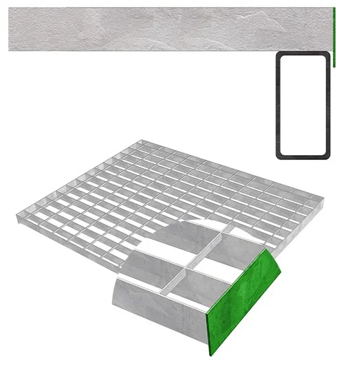 schéma d'un caillebotis pour rayonnage modèle b bord tombé