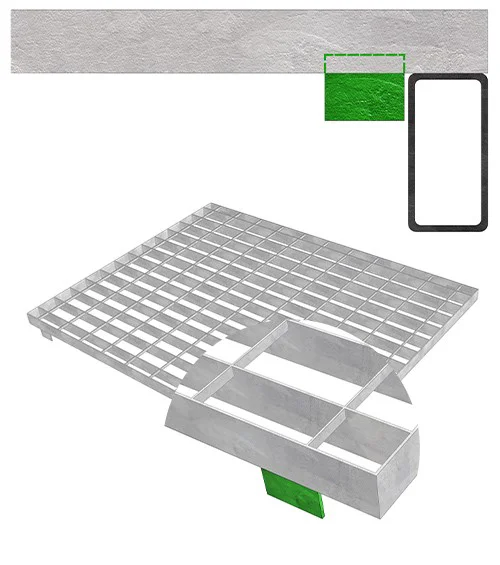 schéma d'un caillebotis pour rayonnage modèle c taquet