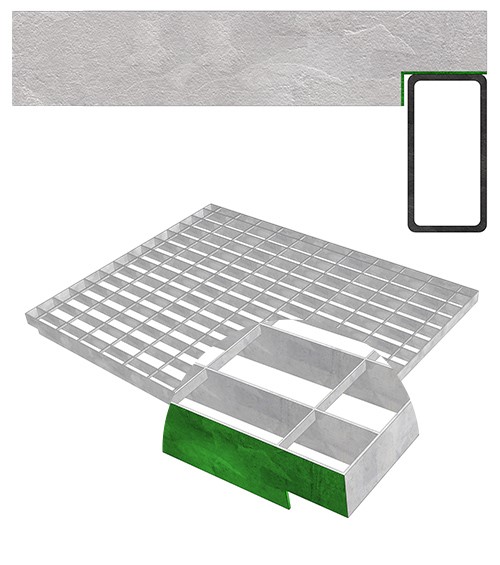 schéma d'un caillebotis pour rayonnage modèle d bord grugé