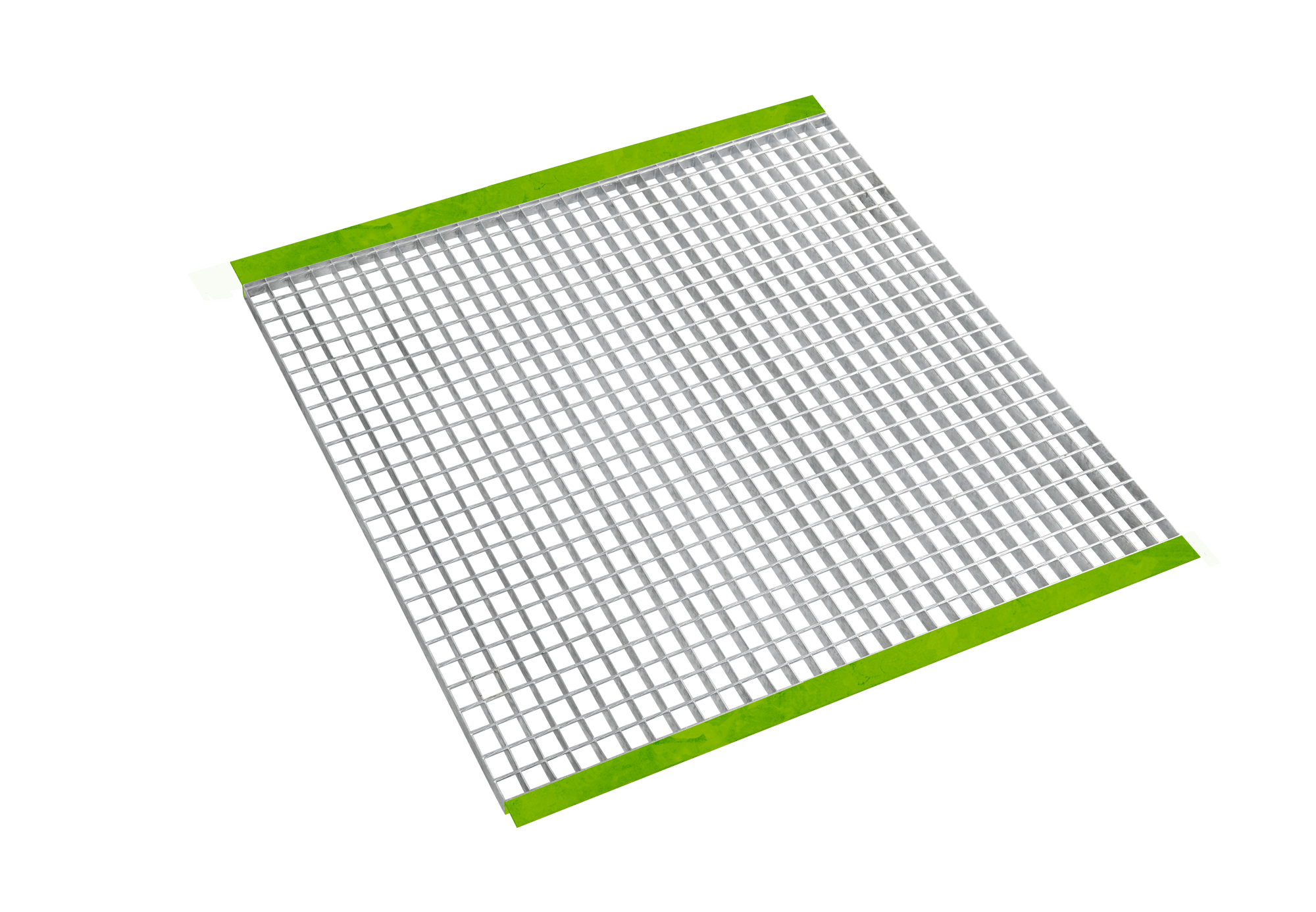 schéma d'un caillebotis électroforgé avec cornière