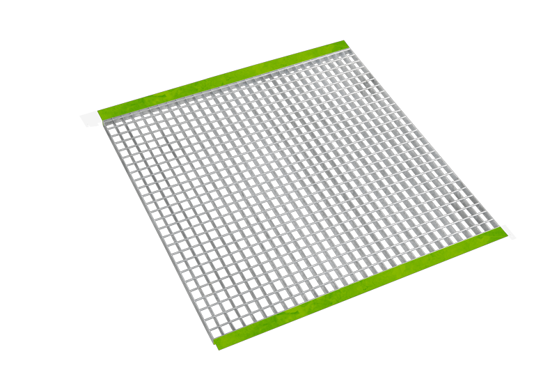 schéma d'un caillebotis électroforgé avec cornière