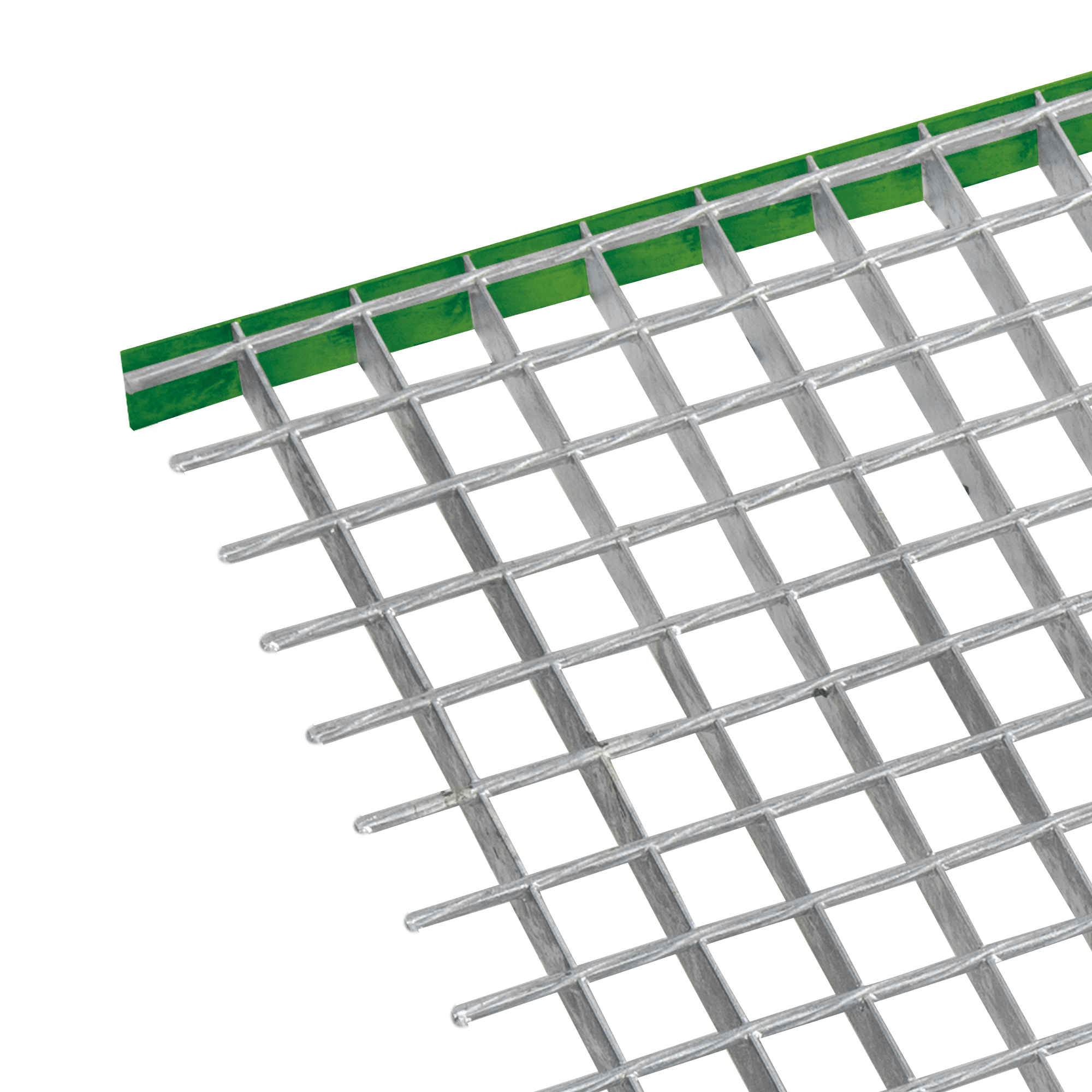 schéma d'un caillebotis électroforgé avec finition bordure plat