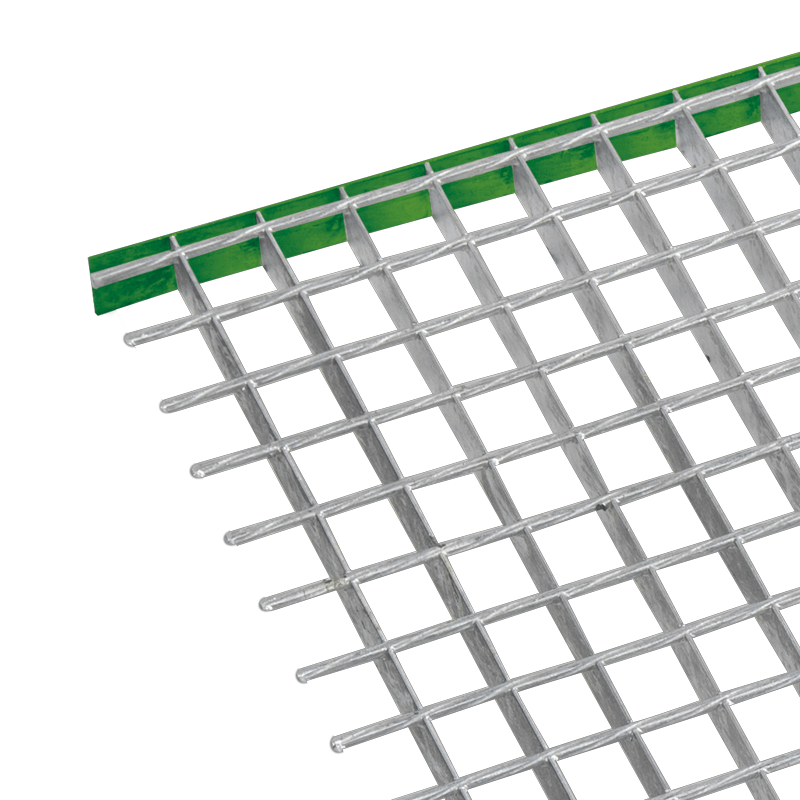 schéma d'un caillebotis électroforgé avec finition bordure plat
