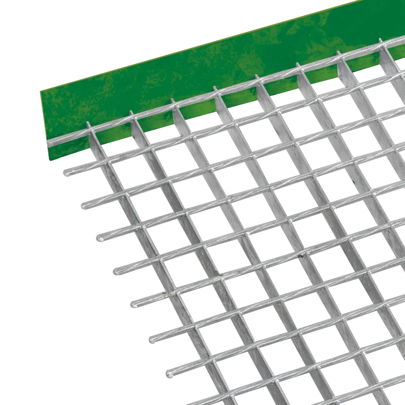 schéma d'un caillebotis électroforgé avec finition garde pied