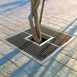 illustration utilisation caillebotis mobiliers urbains grilles d'arbre