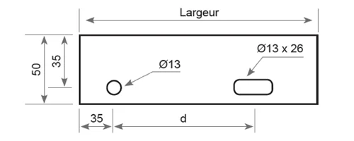 schéma entraxe de perçage pour grilles de sécurité