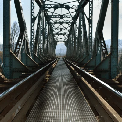 référence réalisation jeux d'eau avec revêtement métallique en caillebotis